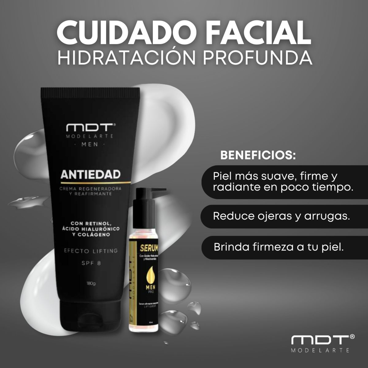 MODELARTE - Combo Crema Antiedad y Serum para Hombres Modelarte