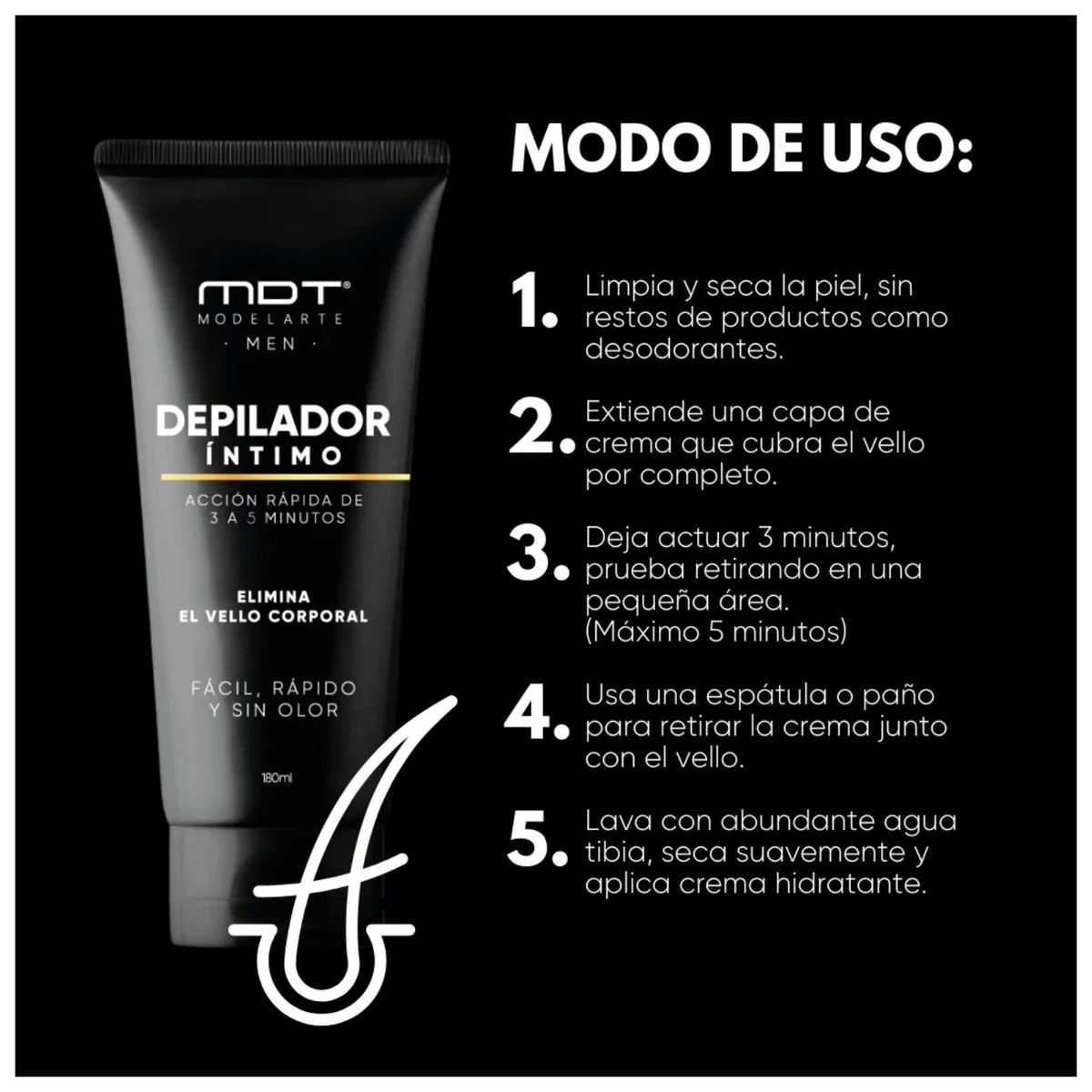 MODELARTE - Crema Depilatoria para Zonas Íntimas Hombre Modelarte