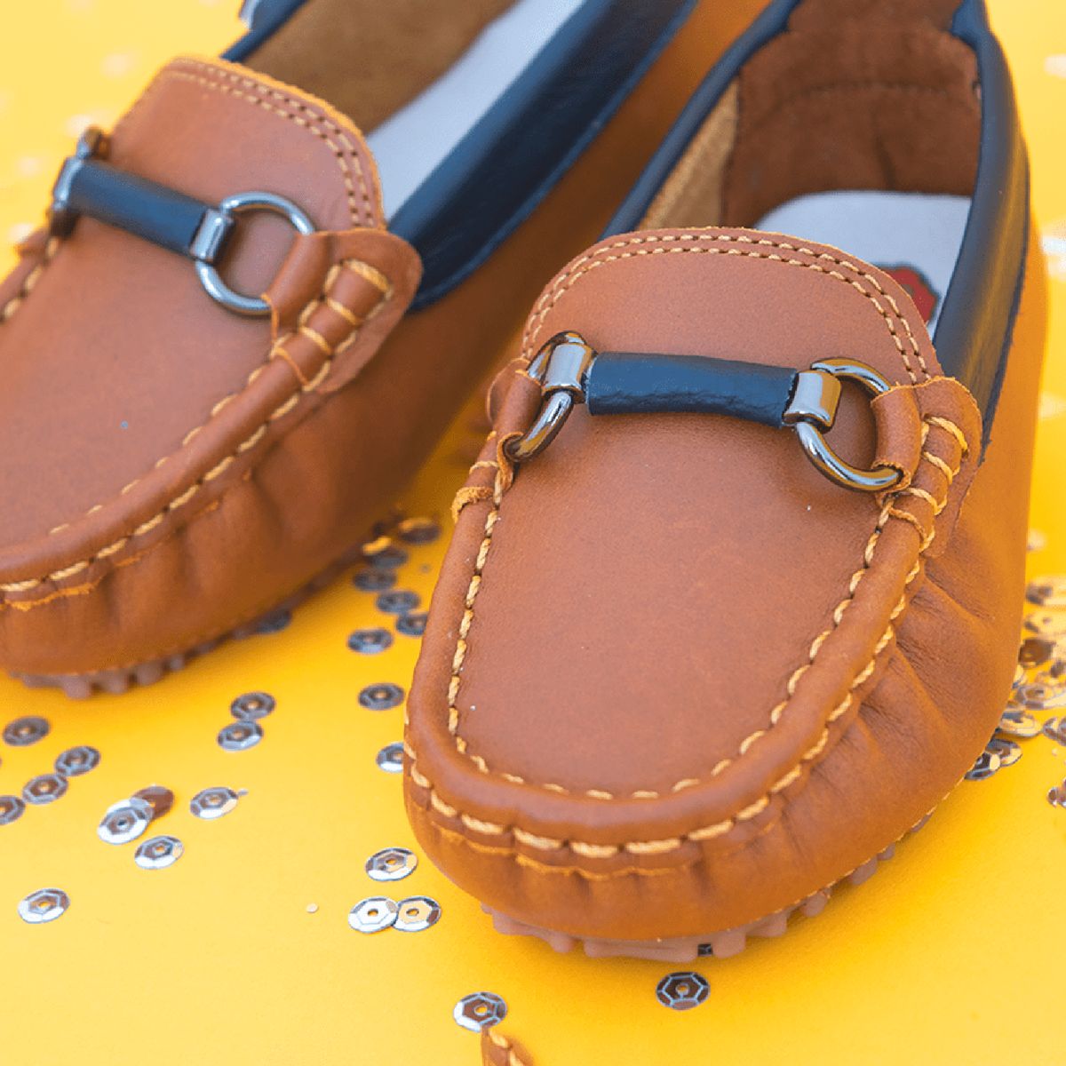 PAPOS - Apaches Otelo Miel, Mocasines Niños - Café