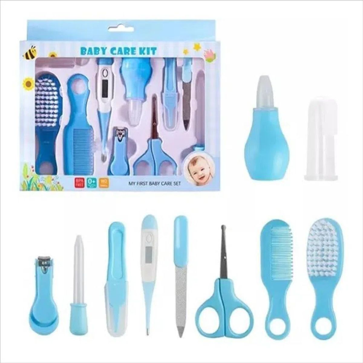 GENERICO - Kit de aseo y manicure bebe x 10 pcs - Azul