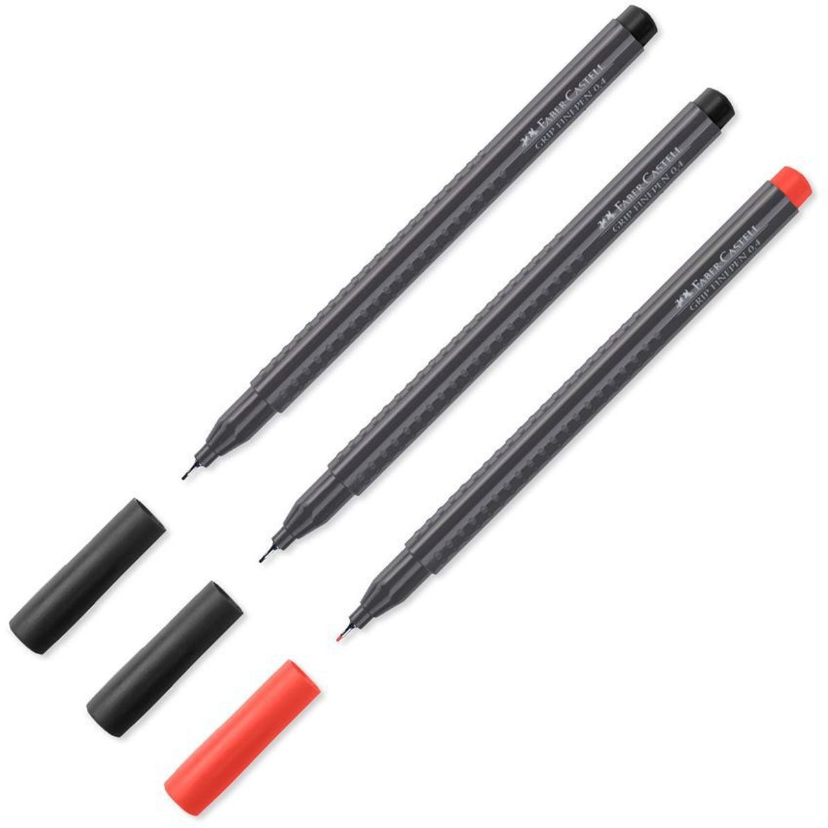 FABER CASTELL - Micropunta 0,4 mm negro y rojo blister x 3 faber castell