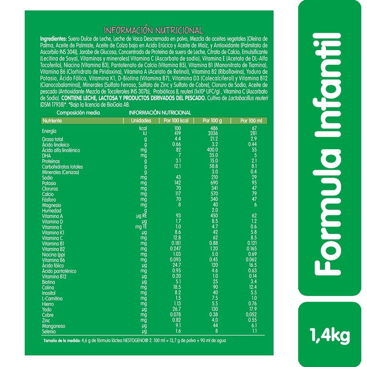GENERICO - Fomula Infantil Nestogeno Etapa 2 6meses X 1400g