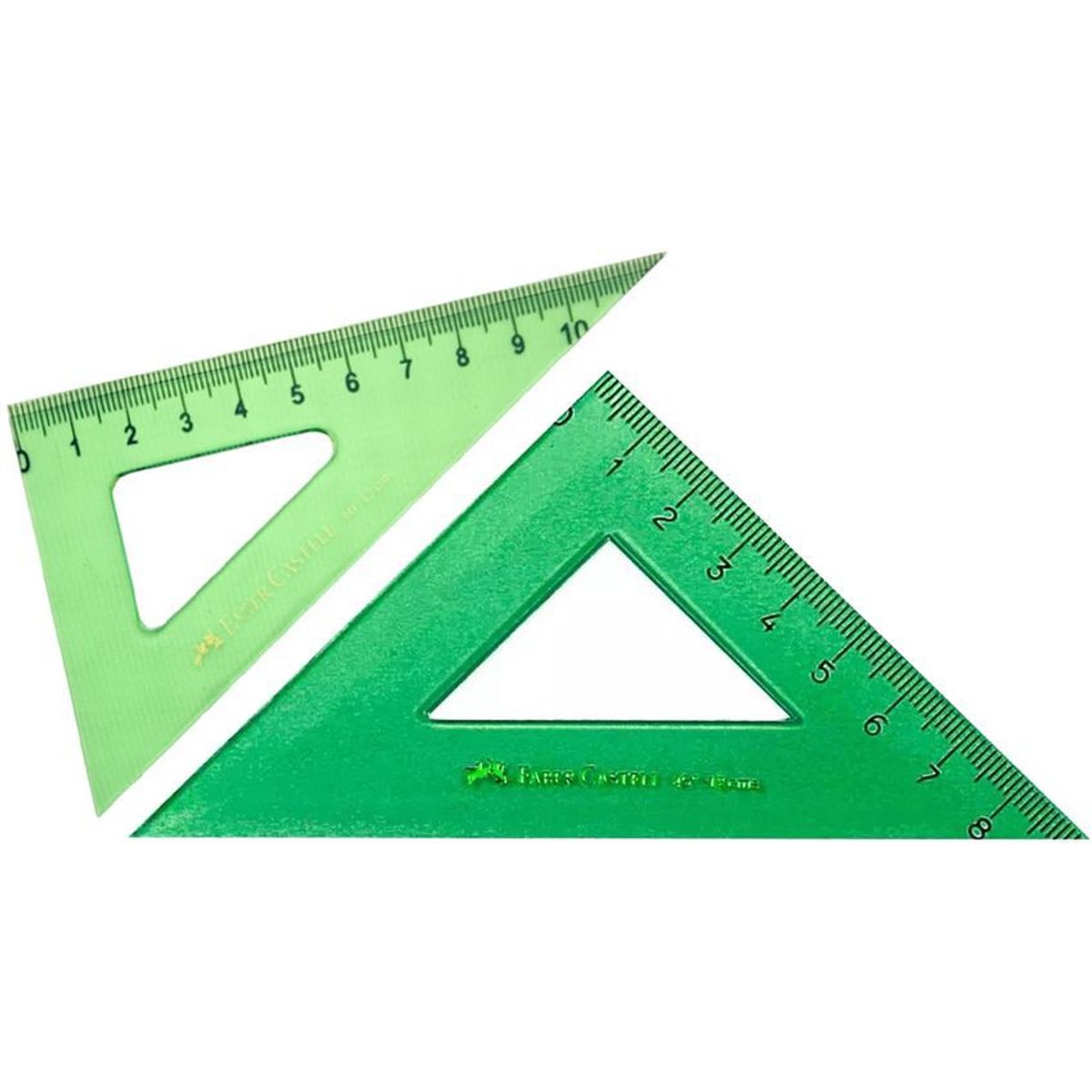 FABER CASTELL - Juego De Escuadras Faber Castell 45 y 60 Grados x 12 Cm