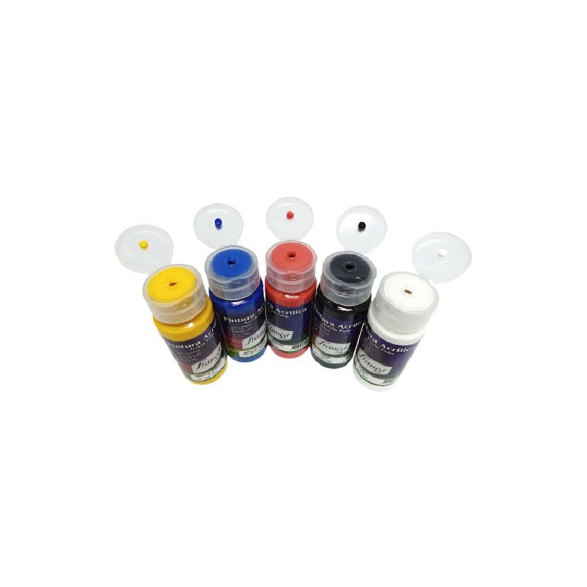 FRANCO ARTE - Set X 5 Pinturas Acrílicas, Colores Primarios 60 ml Franco.