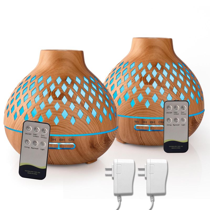 ENERGY PLUS - Combo: 2 Difusores aromas con control luces led temporizador