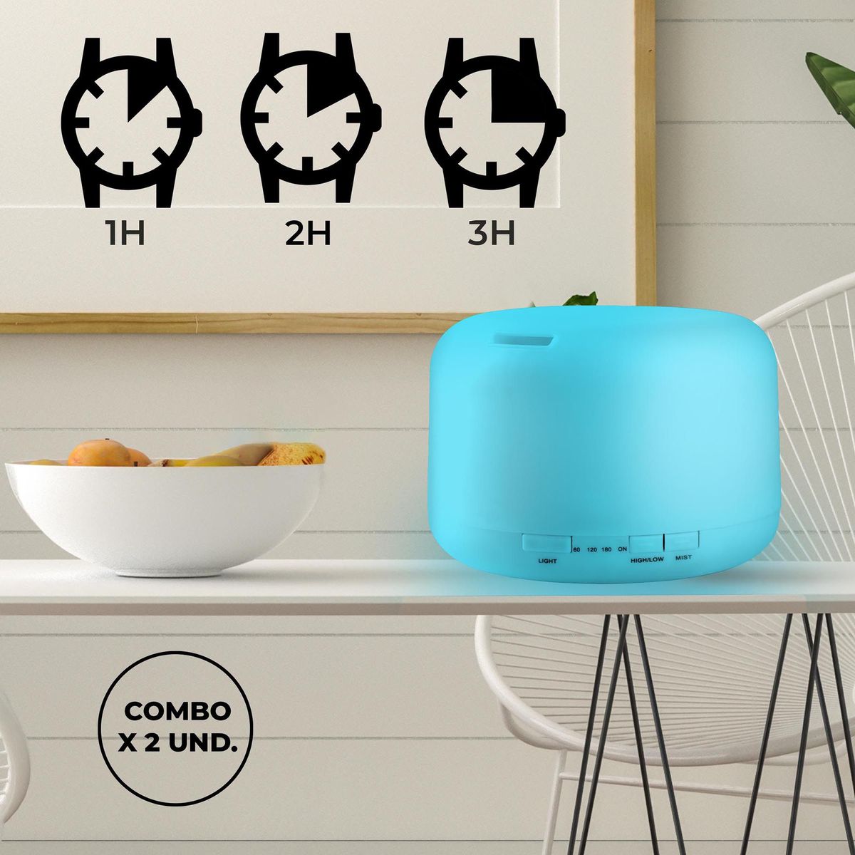 ENERGY PLUS - Combo 2 Difusores de aromaterapia humificador ultrasonico