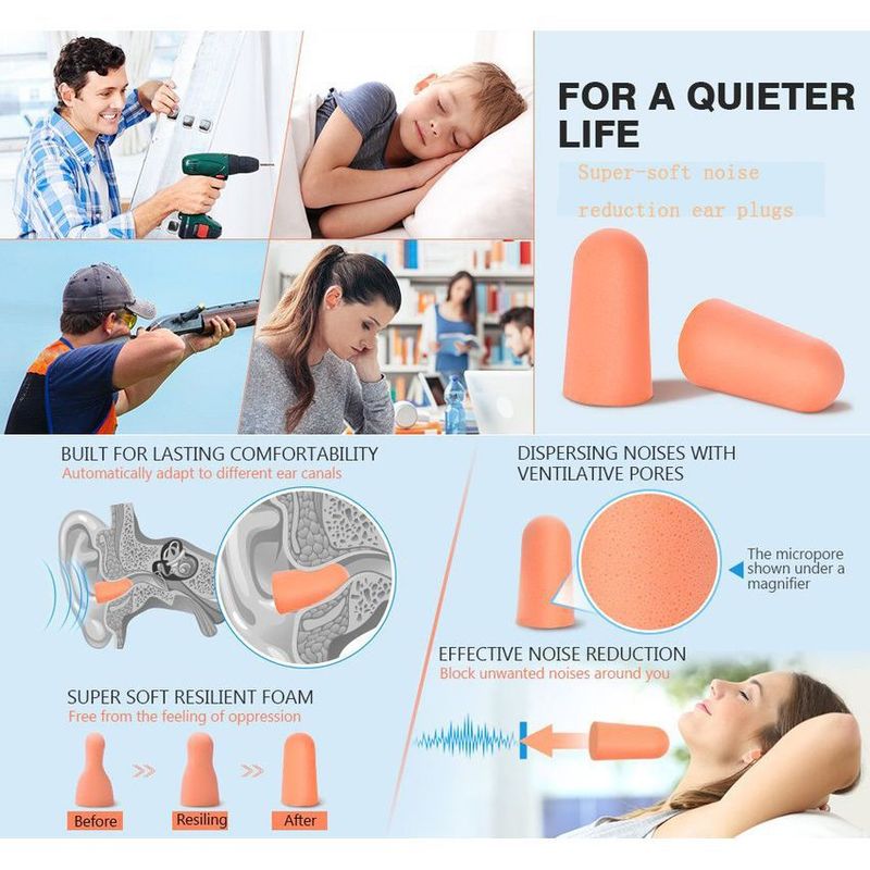 AMERICAN GENERICS - 1 par protectores auditivos 3m tapa oidos 32db dormir leer