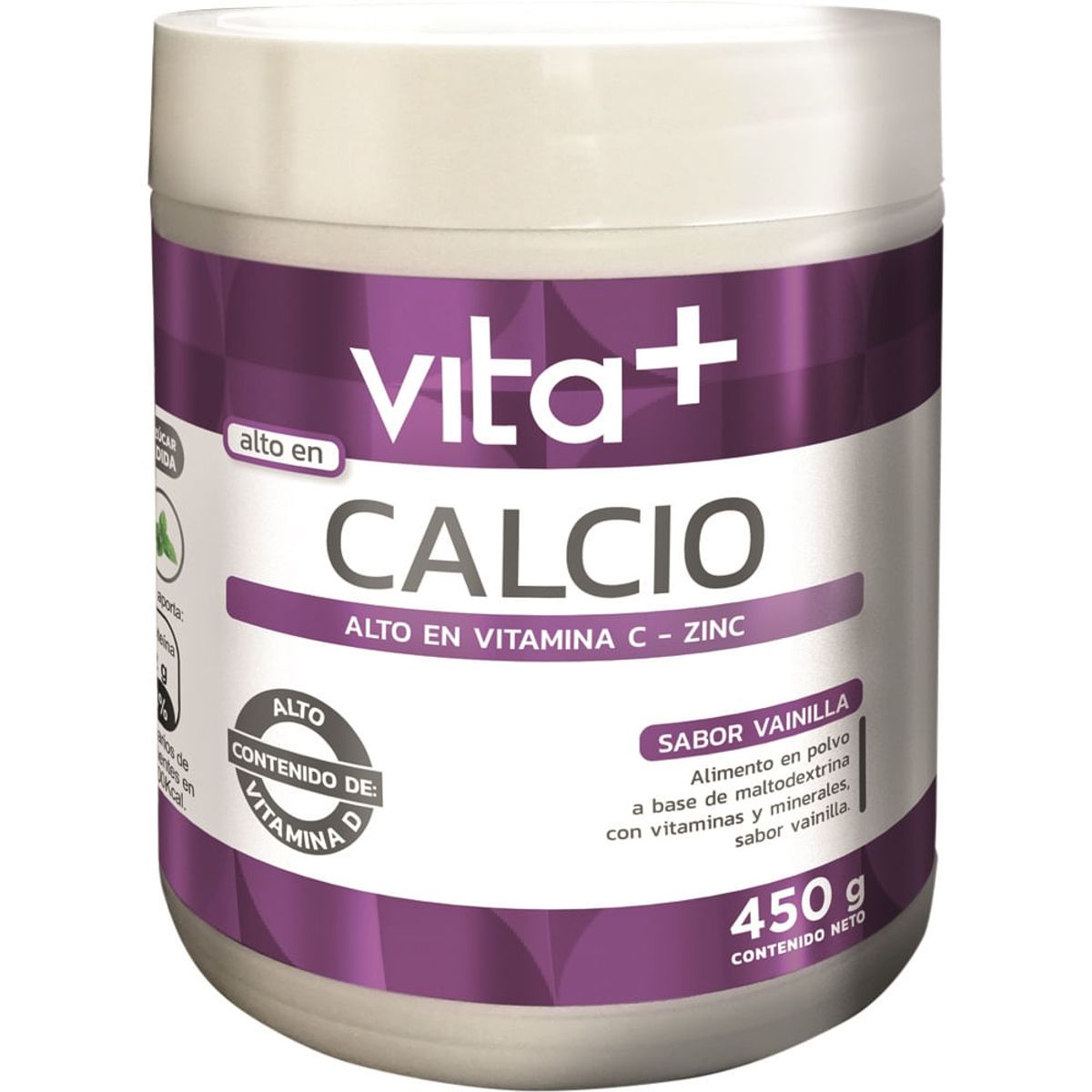 GENERICO - Calcio Vita C Zinc Vita+ Sabor Vainilla X 450g