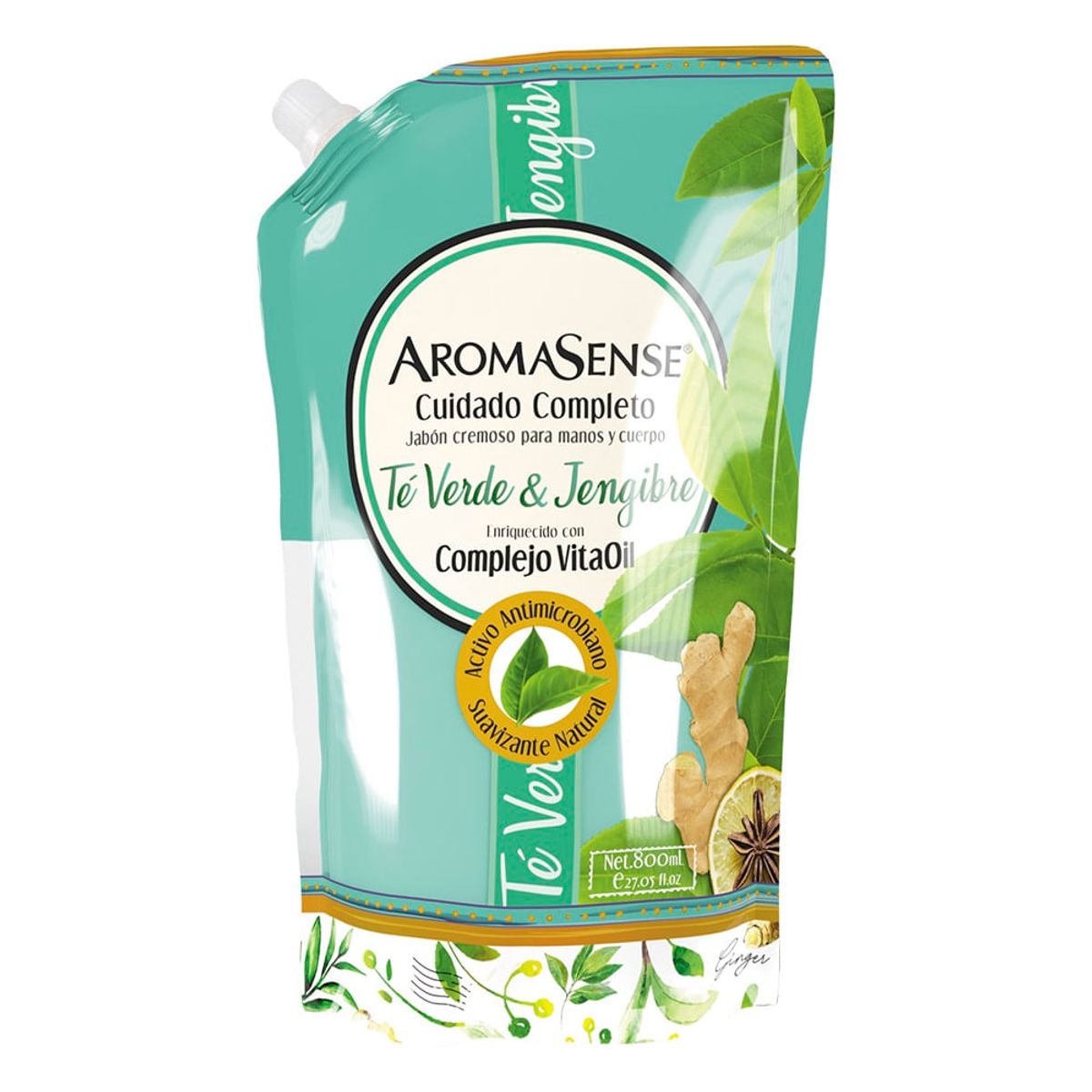 AROMASENSE - Jabon Liquido Aromasense Te Verde Y Jengibre X 800ml