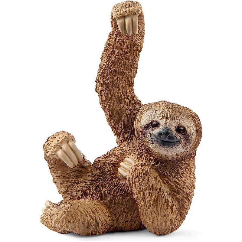 JUGANDO Y EDUCANDO - Figura De Animales Oso Perezoso Coleccionable Pintado A Mano
