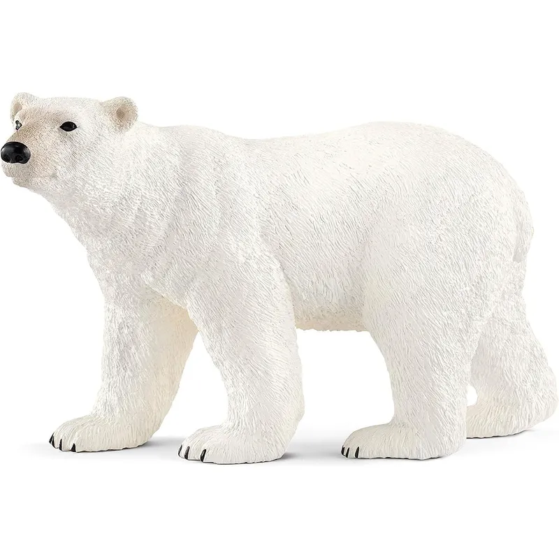 JUGANDO Y EDUCANDO - Figura De Animales Oso Polar Coleccionable Pintado A Mano