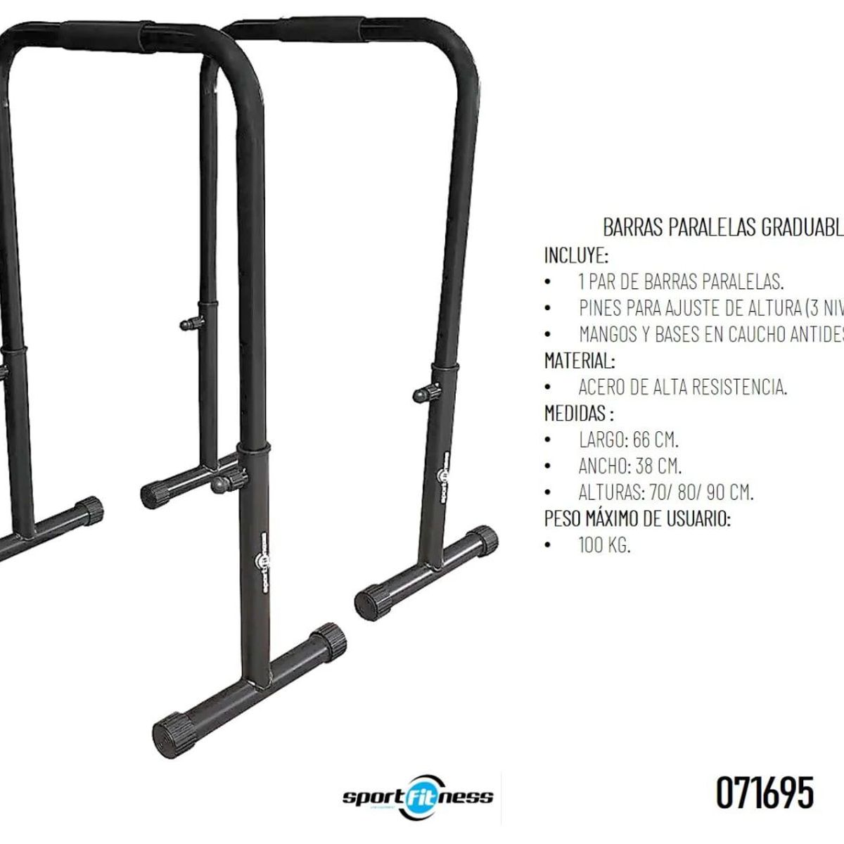 SPORT FITNESS - Barras Paralelas Sportfitness Fondo Graduables Profesional