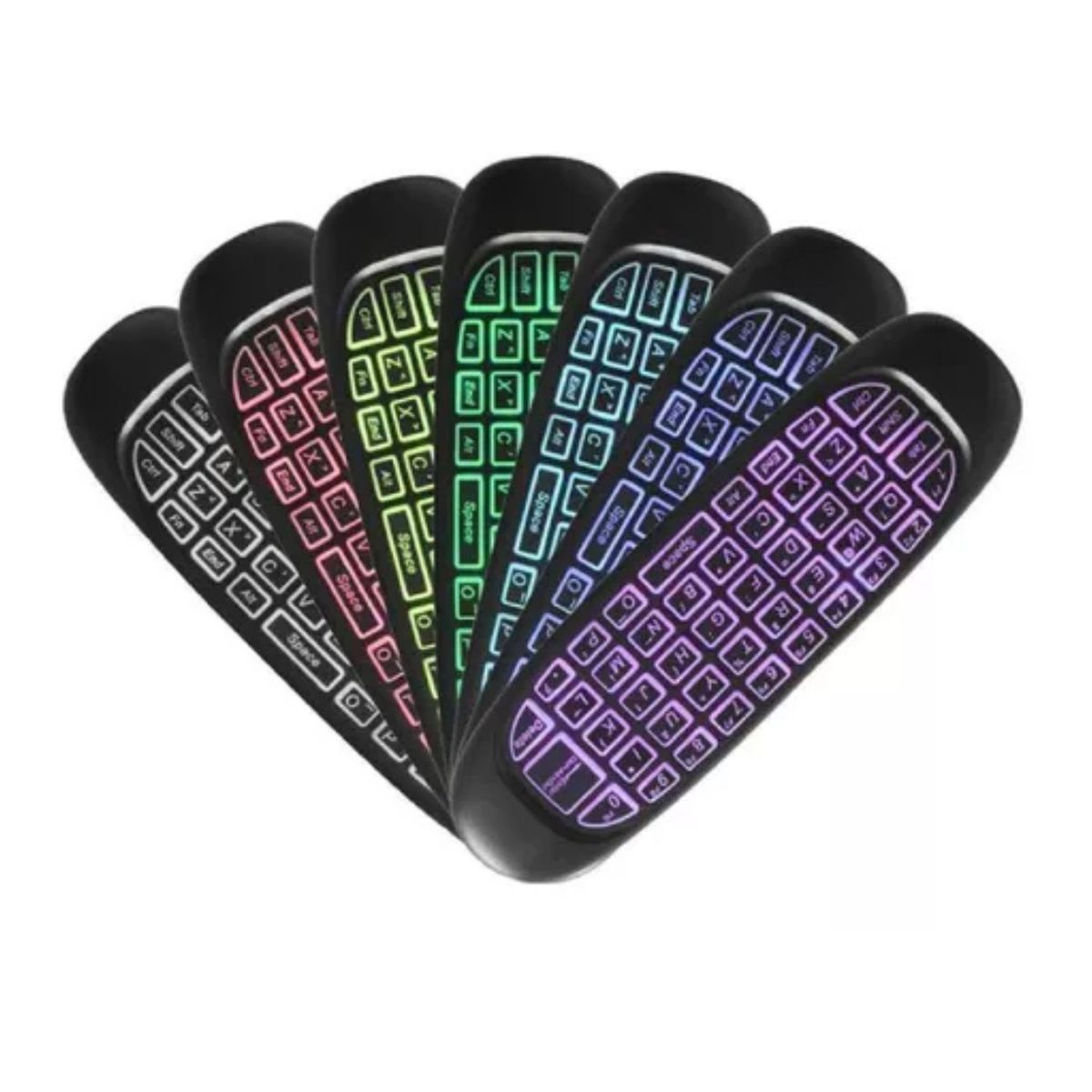 GENERICO - Control Smart Tv Air Mouse Teclado Luces Rgb Recargable Usb