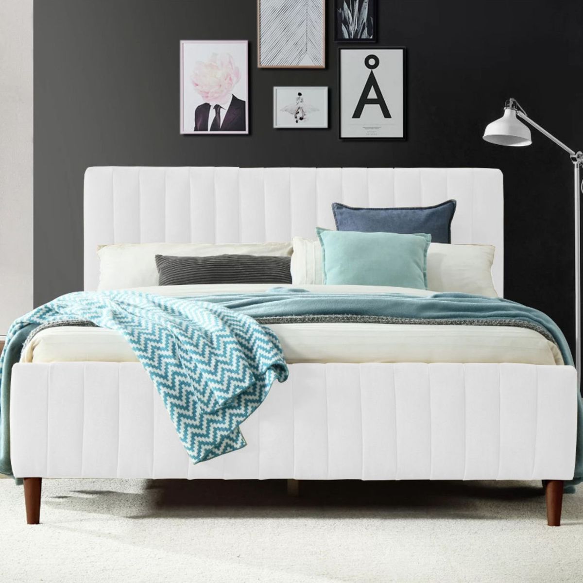 EKONOMODO COLOMBIA - Colchon Semidoble 1 Pillow Con Cama En Pino Vitale Blanca 120X190 Cm