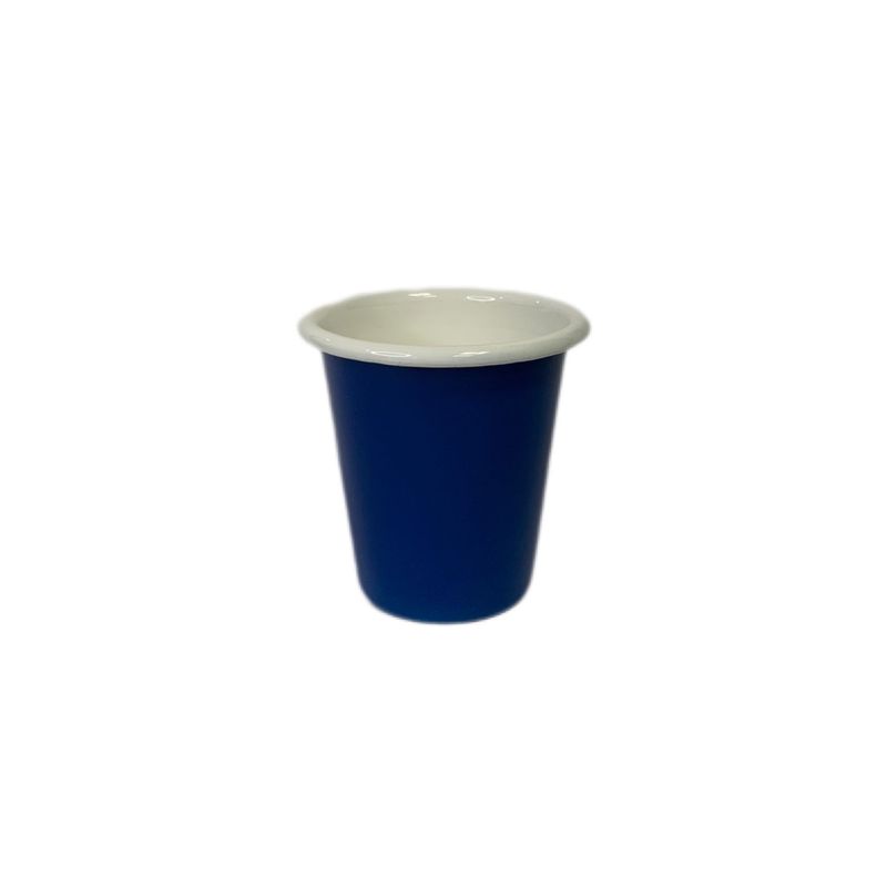 CRIOLLA - Vaso 8 azul borde blanco Peltre.