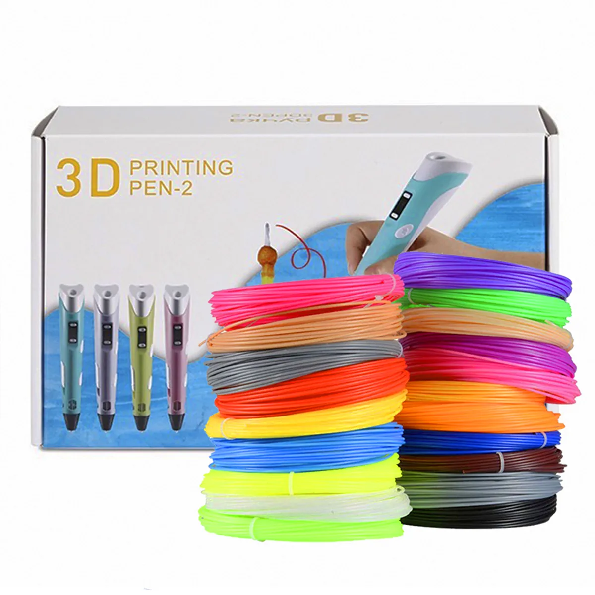 GENERICO - Lápiz 3D Impresión Dibujo 3D + 3 Filamentos.