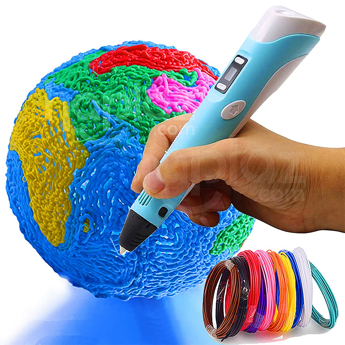 GENERICO - Lápiz 3D Impresión Dibujo 3D + 3 Filamentos.