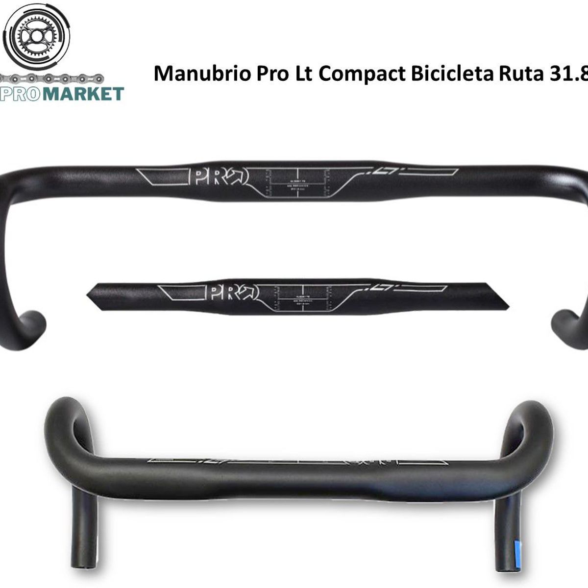 PRO - Manubrio Bicicleta Pro Lt Compact Ruta 31.8 Aluminio Manilar