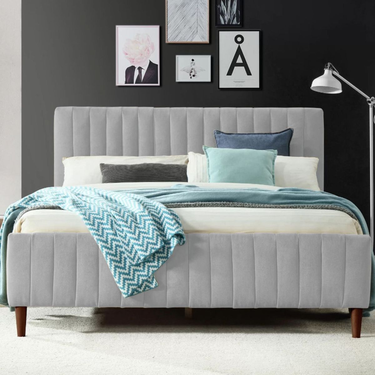 EKONOMODO COLOMBIA - Colchon Doble 1 Pillow Con Cama En Pino Vitale Gris 140X190 Cm