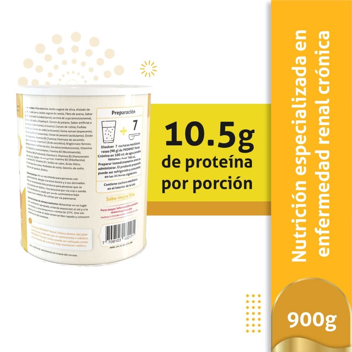 PROWHEY - Prowhey Renal Crónico Polvo Vainilla Caramelo Lata X 900g