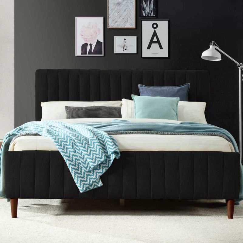 EKONOMODO COLOMBIA - Colchon Queen 1 Pillow con Cama en pino Vitale Negro 160x190 cm