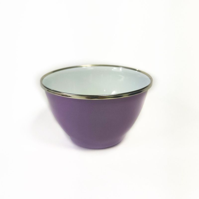 CRIOLLA - Bowl 10 cm lila borde metalico Peltre.