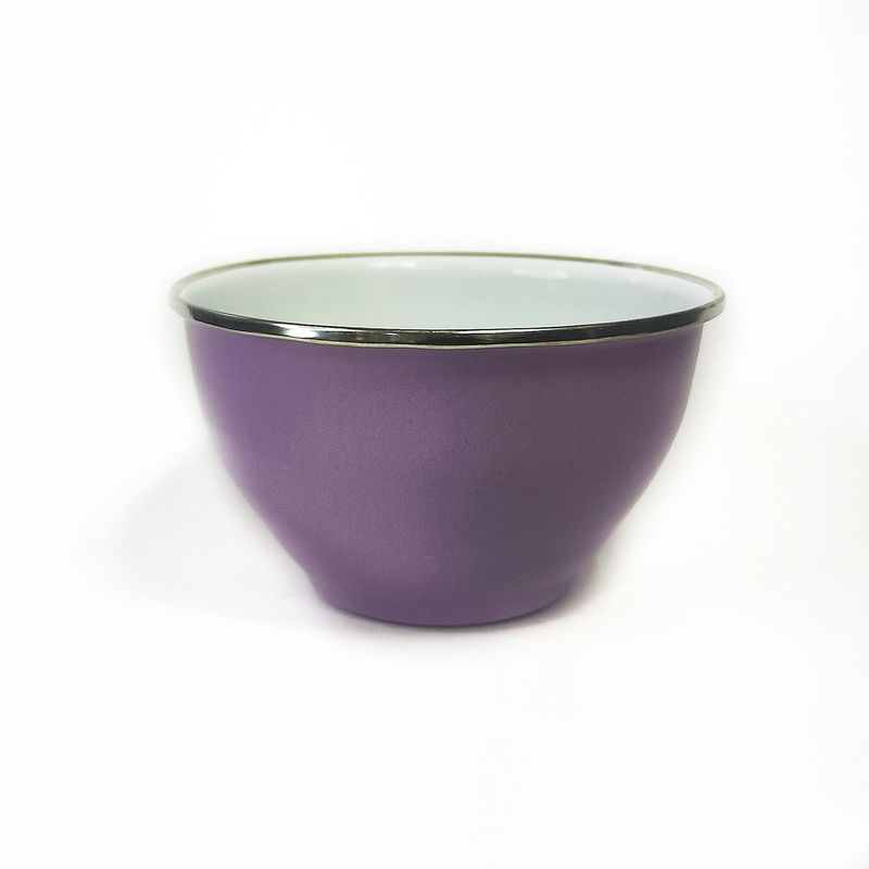 CRIOLLA - Bowl 12 cm lila borde metalico Peltre.
