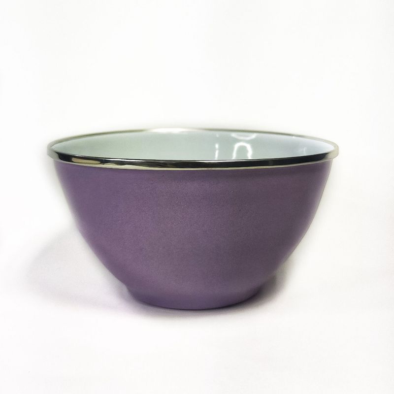 CRIOLLA - Bowl 14 cm lila borde metalico Peltre.
