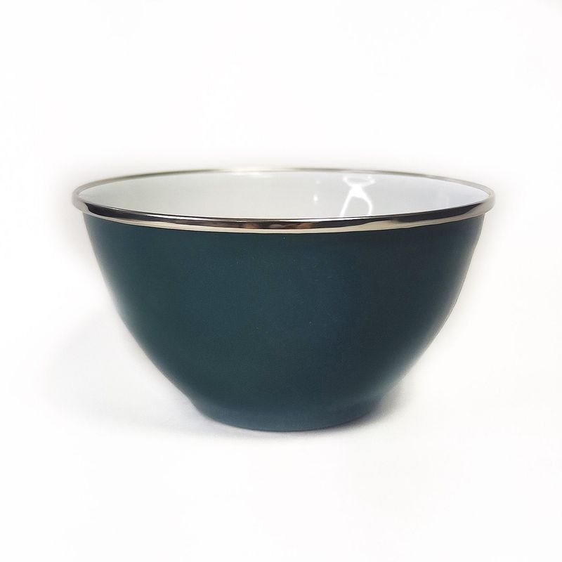 CRIOLLA - Bowl 14 cm verde borde metalico Peltre.