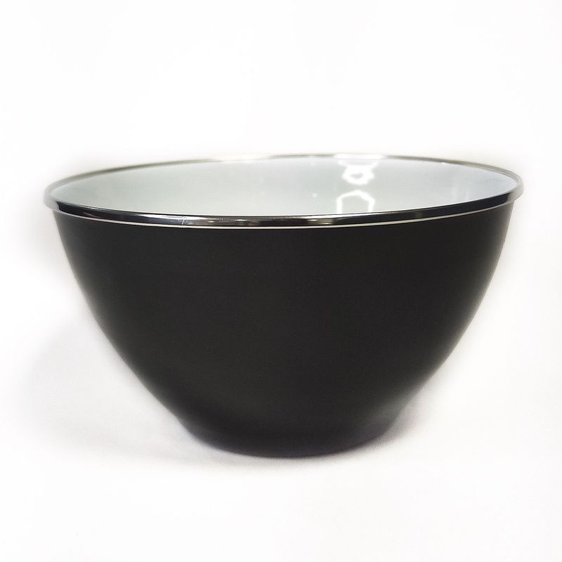 CRIOLLA - Bowl 16 cm negro borde metalico Peltre.