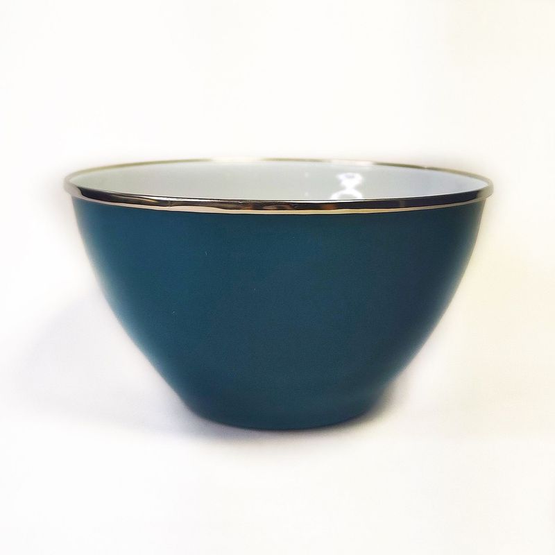 CRIOLLA - Bowl 16 cm verde borde metalico Peltre.