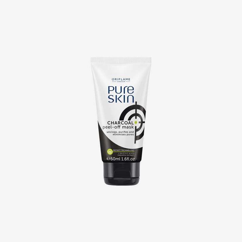 ORIFLAME - Pure Skin Mascarilla de Carbón Activo exfoliante Peel-Off