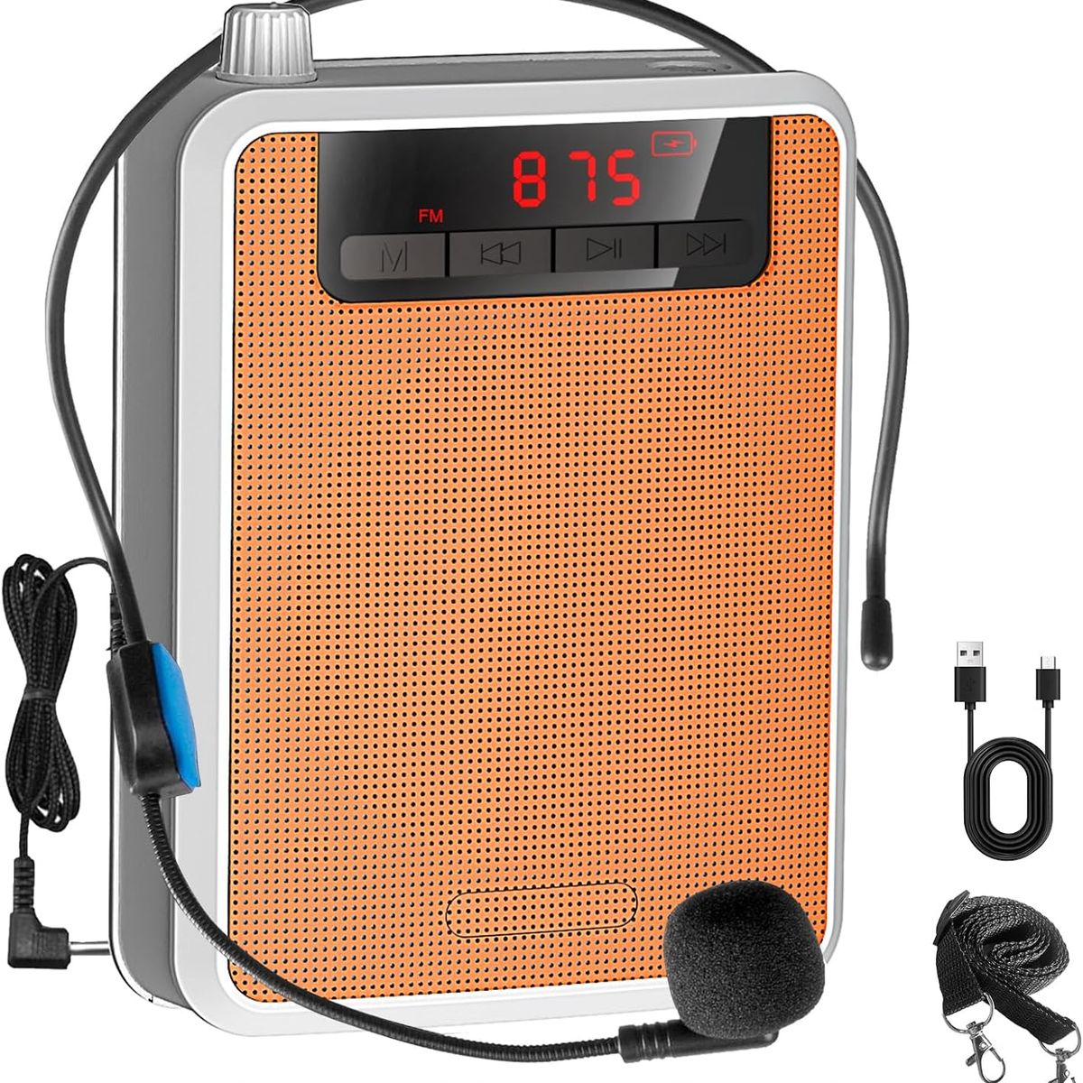 GENERICO - Amplificador De Voz Portátil Recargable Micrófono Diadema Guias Clases