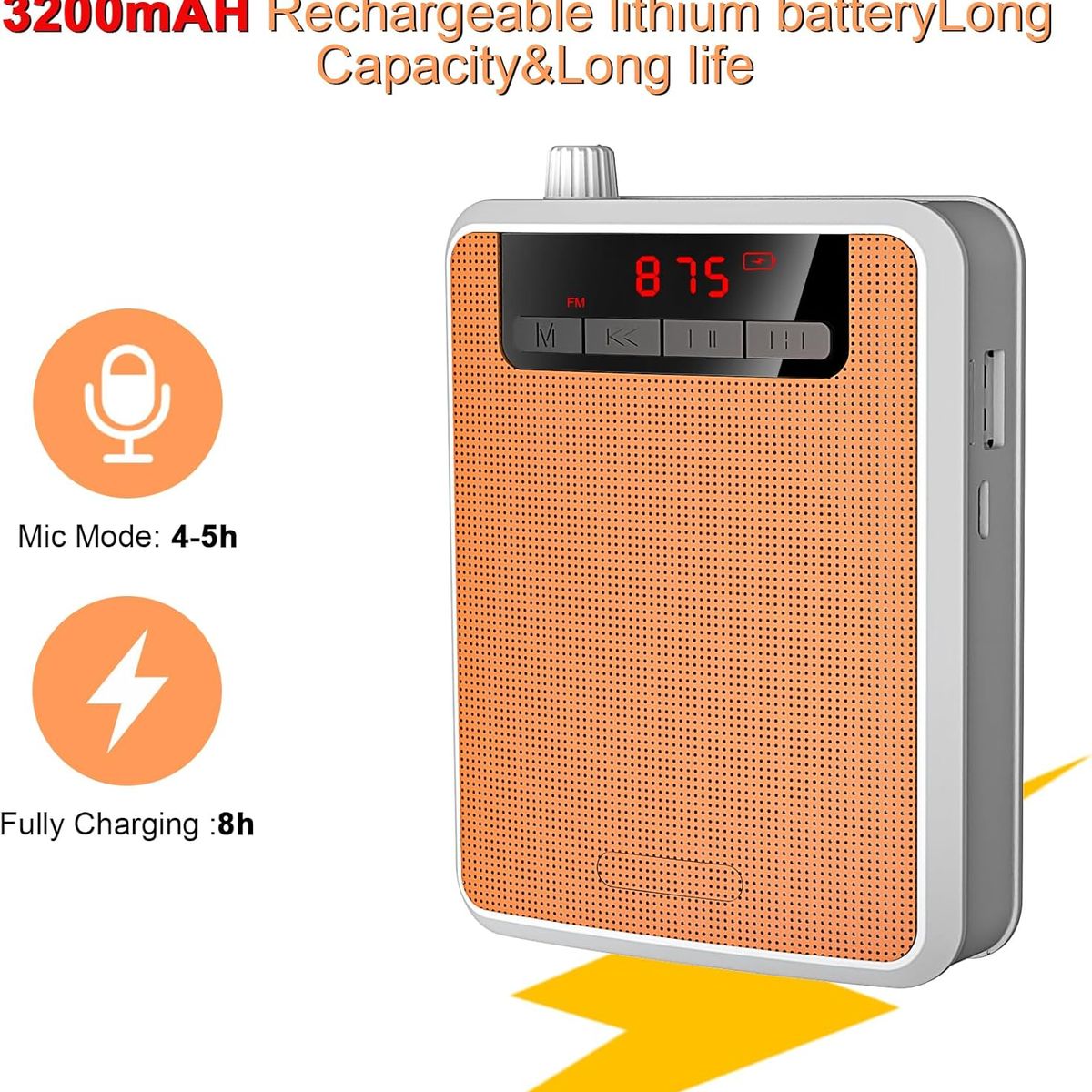 GENERICO - Amplificador De Voz Portátil Recargable Micrófono Diadema Guias Clases