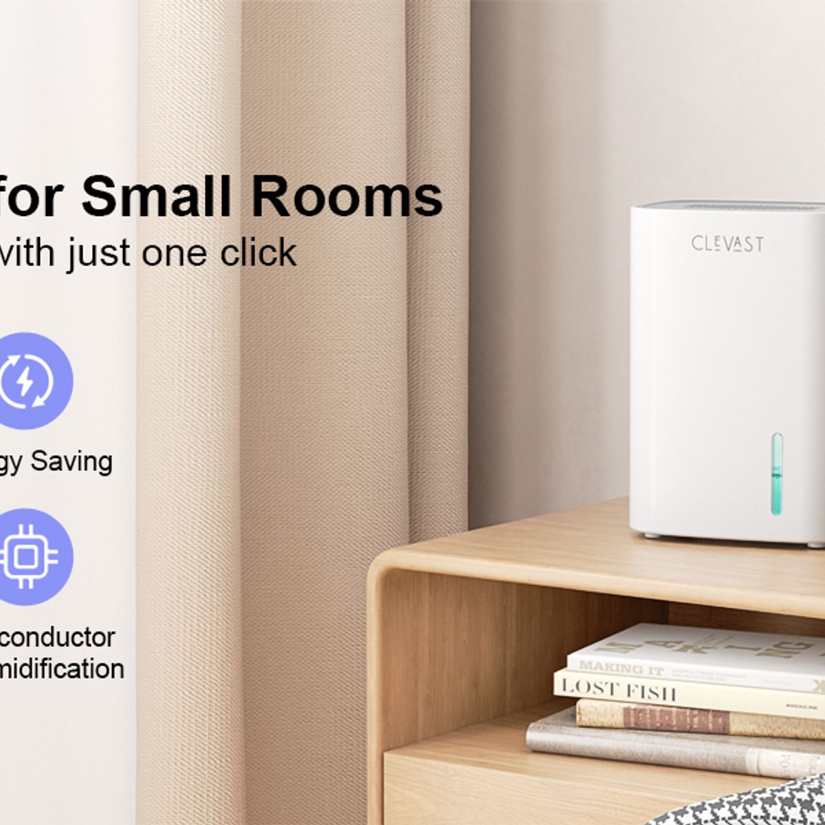 GENERICO - Deshumidificador Eléctrico Absorbente de humedad Portátil Silencioso