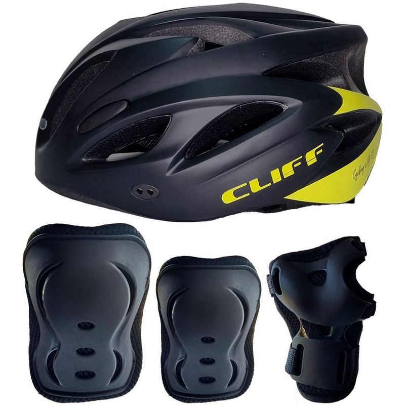 CANARIAM - Kit de Protección Canariam C4 + Casco cliff Amarillo Talla M