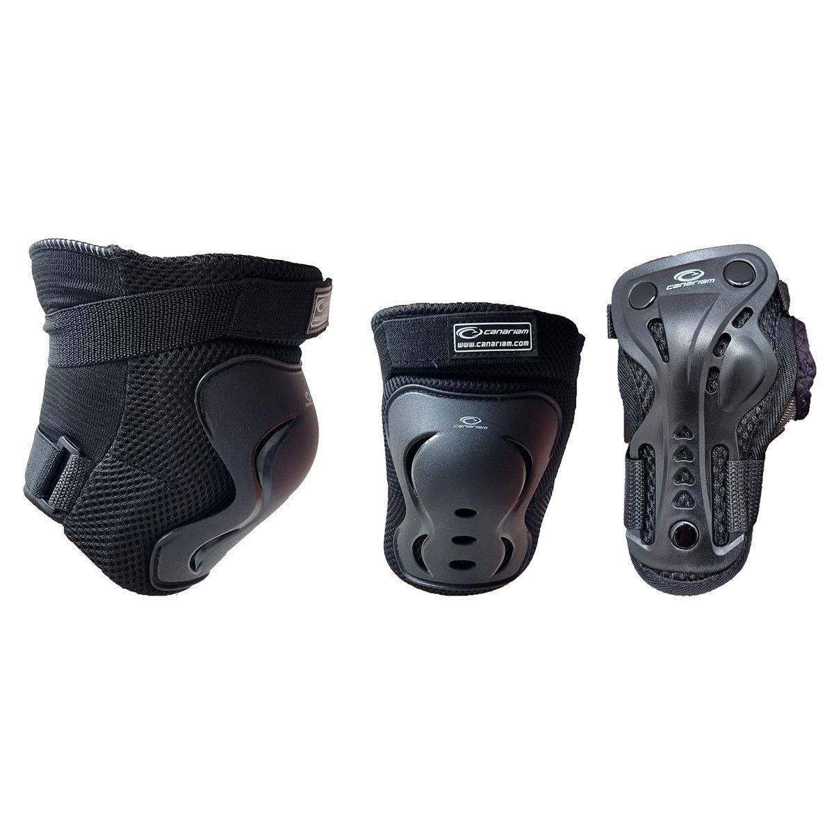 CANARIAM - Kit de Protección C2 Fucsia  Casco Canariam Negro Talla XS