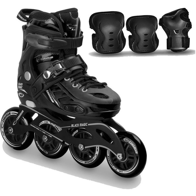 CANARIAM - Patines canariam blackmagic negro  kit de protección T39-42