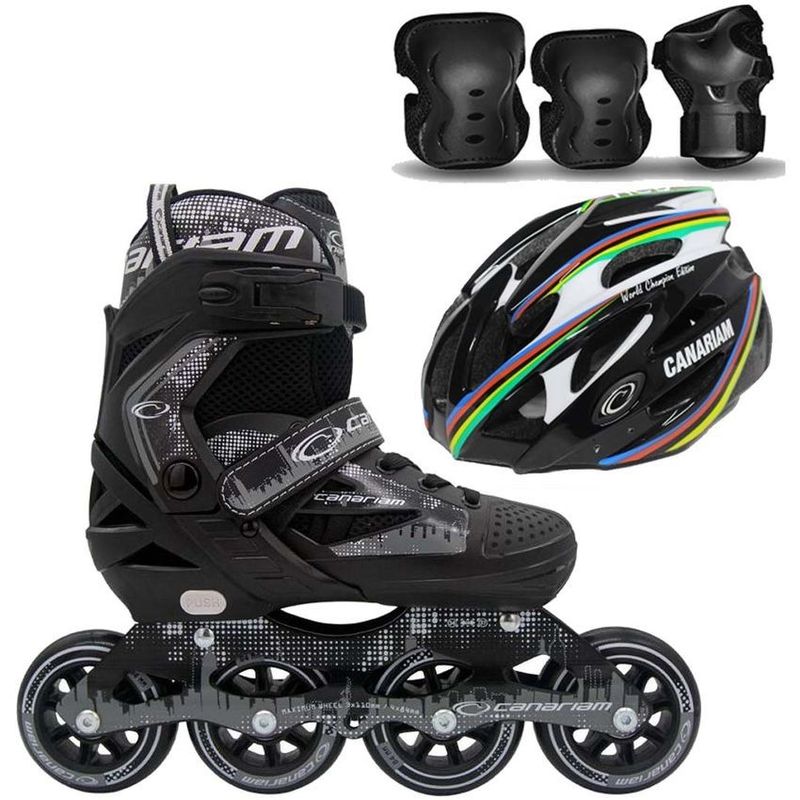 CANARIAM - Patines roller team  + kit de protección c4 + casco wch