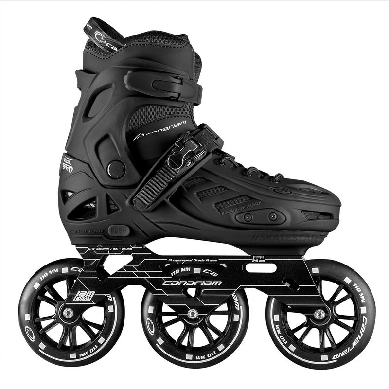 CANARIAM - Patines Canariam Xpro + Chasis Rex,  Negro Talla 35-38