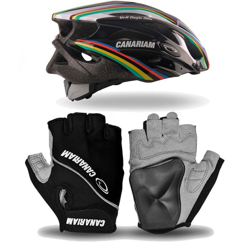 CANARIAM - Combo casco mas guantes de ferula para patinaje canariam wch