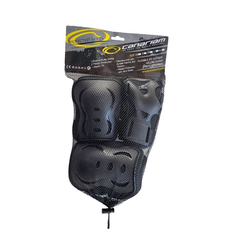 CANARIAM - Kit de Protección Canariam C4 para Patinaje Negro Talla L