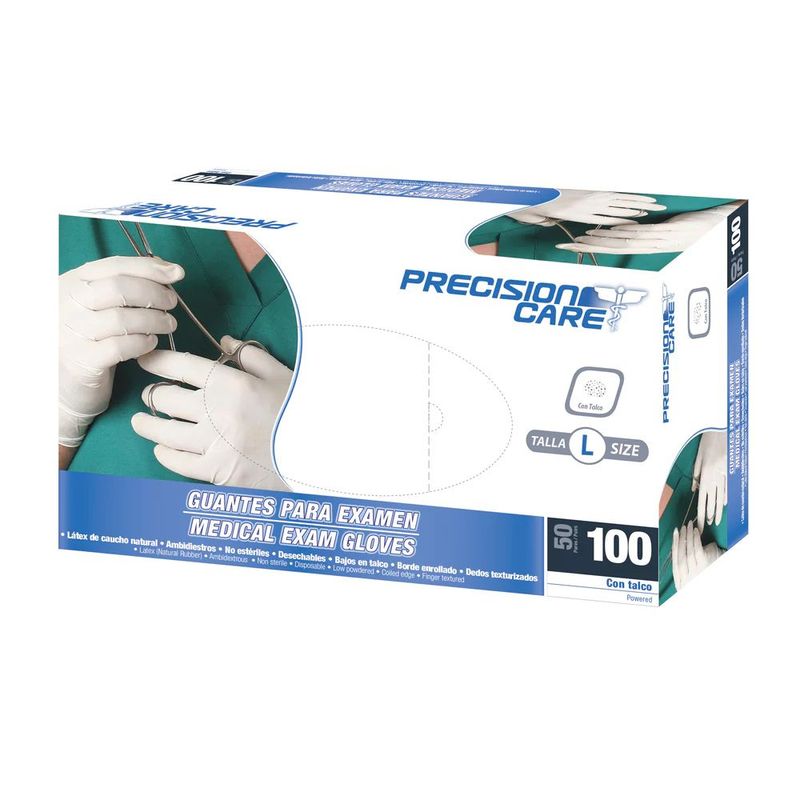 PRECISION CARE - Guantes De Látex Talla L X 100 Unidades