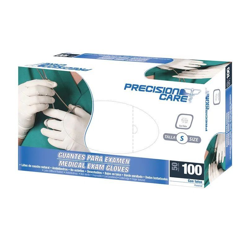PRECISION CARE - Guantes De Látex Talla S X 100 Unidades