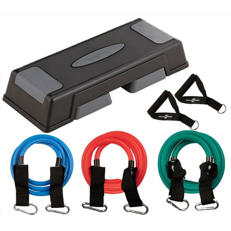 SPORT FITNESS - Banco Step Sportfitness 3 Niveles + Kit Teratubos Gym