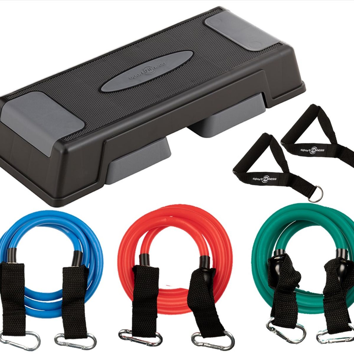 SPORT FITNESS - Banco Step Sportfitness 3 Niveles + Kit Teratubos Gym