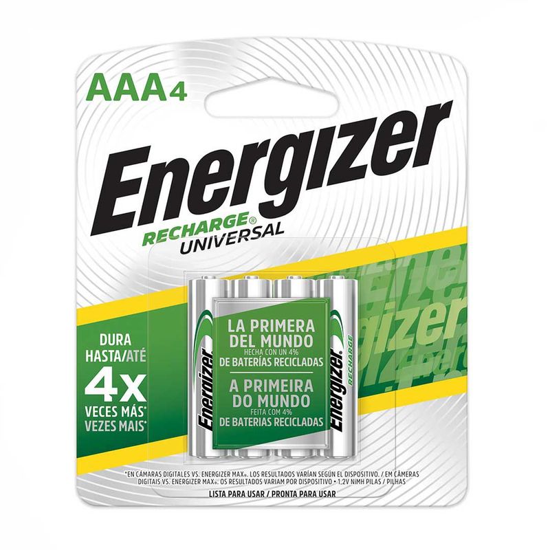 ENERGIZER - Pilas Recargables Energizer AAA x 4 700mah Bateria Regargable