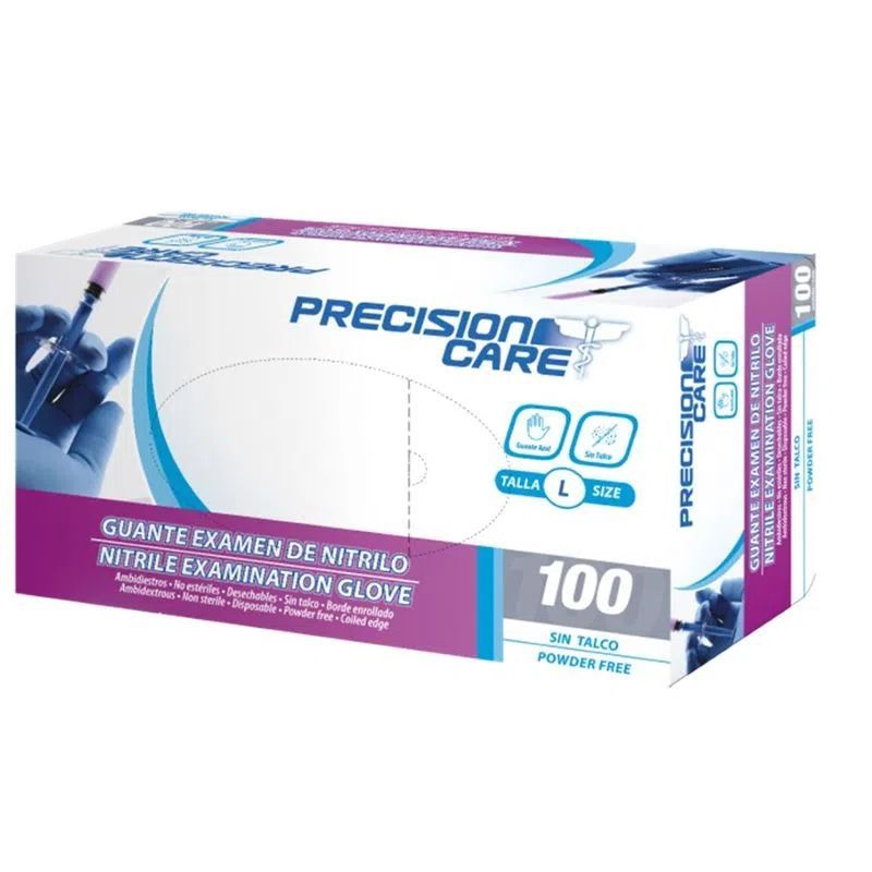 PRECISION CARE - Guantes Nitrilo Azul Talla L