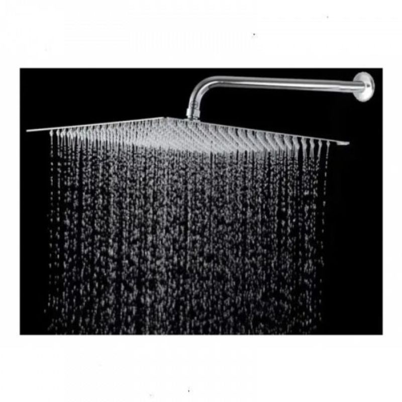 GENERICO - Ducha, Regadera Metálica 40 Cm X 40 Cm Cuadrada Extraplana Kit Tubo