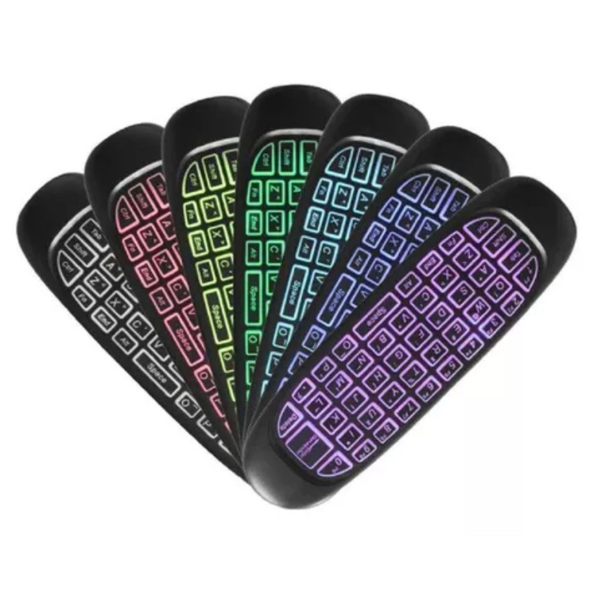 GENERICO - Control Smart Tv Air Mouse Teclado Luces Rgb Recargable Usb